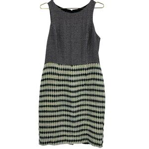 Muse sleeveless textured fitted tweed blend sheath dress